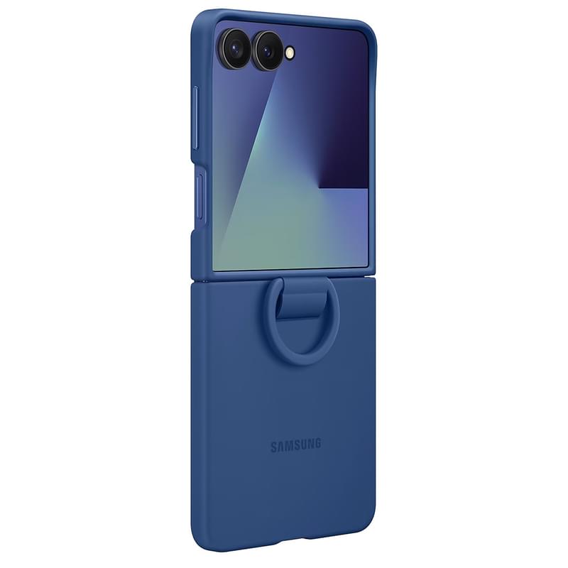 Чехол для смартфона Samsung Galaxy Z Flip7 Ring Case (Silicone) Blue (EF-PF766TNEGRU) - фото #3, Technodom.kz