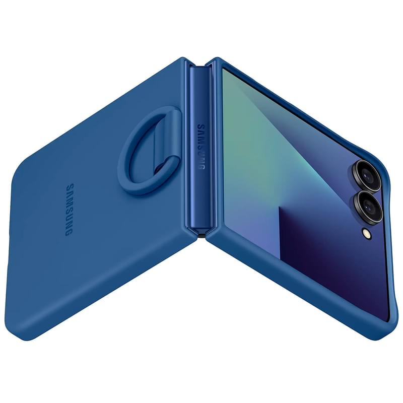 Чехол для смартфона Samsung Galaxy Z Flip7 Ring Case (Silicone) Blue (EF-PF766TNEGRU) - фото #5, Technodom.kz