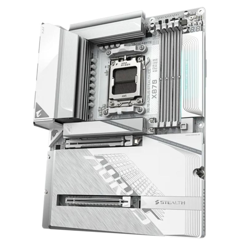 Материнская плата Gigabyte X870 A STEALTH ICE X870 AM5 4DDR5 2xPCI-Ex16 (HDMI) ATX - фото #3, Technodom.kz