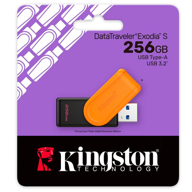 USB Флешка 256GB Kingston DataTraveler Exodia S USB3.2 Gen1 (DTXS/256GB) - фото #2, Technodom.kz