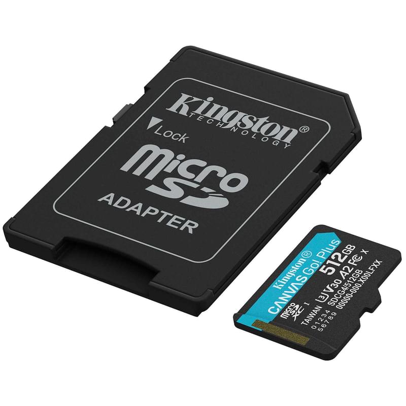 Карта памяти MicroSD Kingston Canvas Go! Plus 512GB Class 10 (SDCG4/512GB) - фото #1, Technodom.kz