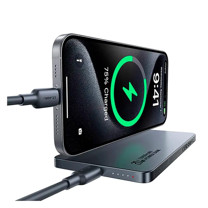 Портативное зарядное устройство USAMS 5000 mAh, SIlver (5KCD23102) - фото #1, Technodom.kz