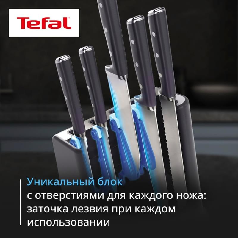 Набор ножей и блок Tefal Ever Sharp PRO K297S644 со встроенной точилкой, 5 ножей + блок - фото #5, Technodom.kz