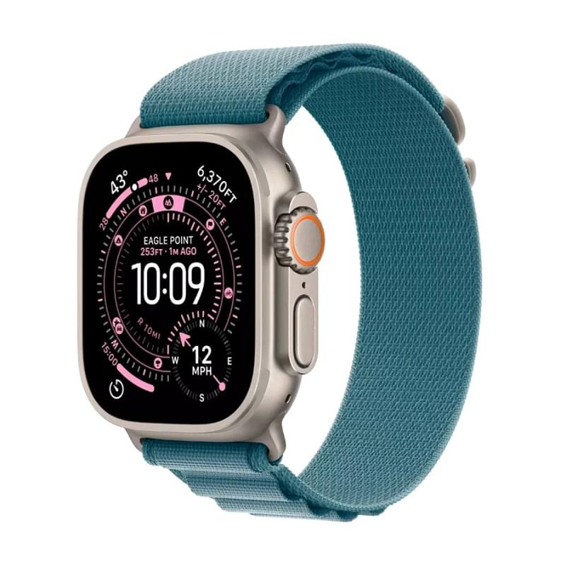 Apple Watch Ultra 3 Смарт сағаты GPS + Cellular 49mm Natural Titanium Case with Light Blue Alpine Loop - Medium (MEWM4QR/A) - фото #0, Technodom.kz