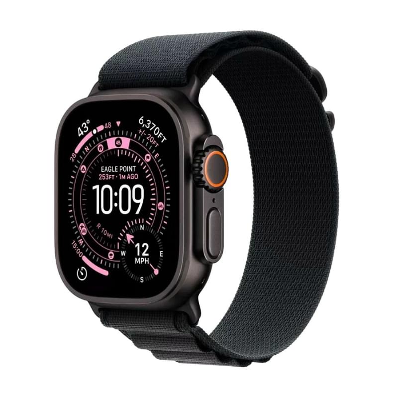 Apple Watch Ultra 3 Смарт сағаты GPS + Cellular 49mm Black Titanium Case with Black Alpine Loop - Small (MF0Q4QR/A) - фото #0, Technodom.kz