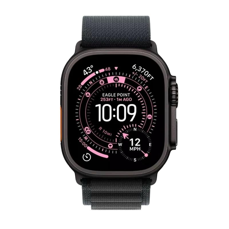 Apple Watch Ultra 3 Смарт сағаты GPS + Cellular 49mm Black Titanium Case with Black Alpine Loop - Small (MF0Q4QR/A) - фото #1, Technodom.kz