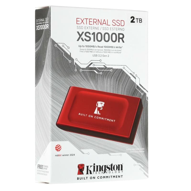Внешний SSD 2TB Kingston SXS1000R USB-A 3.2 Red (SXS1000R/2000GA) - фото #6, Technodom.kz
