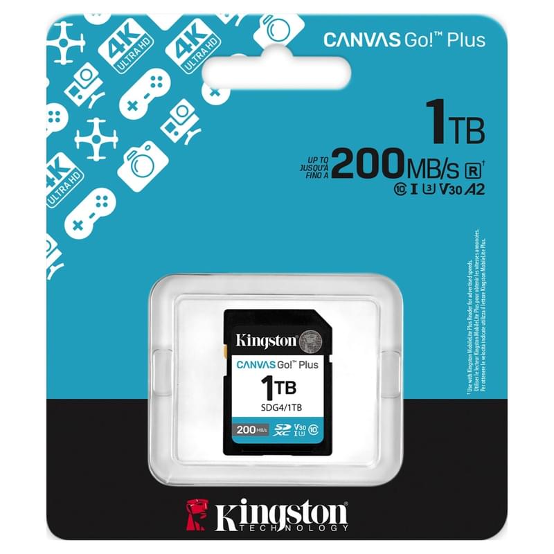 Карта памяти SD 1TB Kingston Canvas Go, Class 10 (SDG4/1TB) - фото #2, Technodom.kz