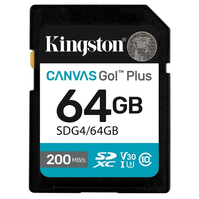 Карта памяти SD 64GB Kingston Canvas Go, Class 10 (SDG4/64GB) - фото #0, Technodom.kz