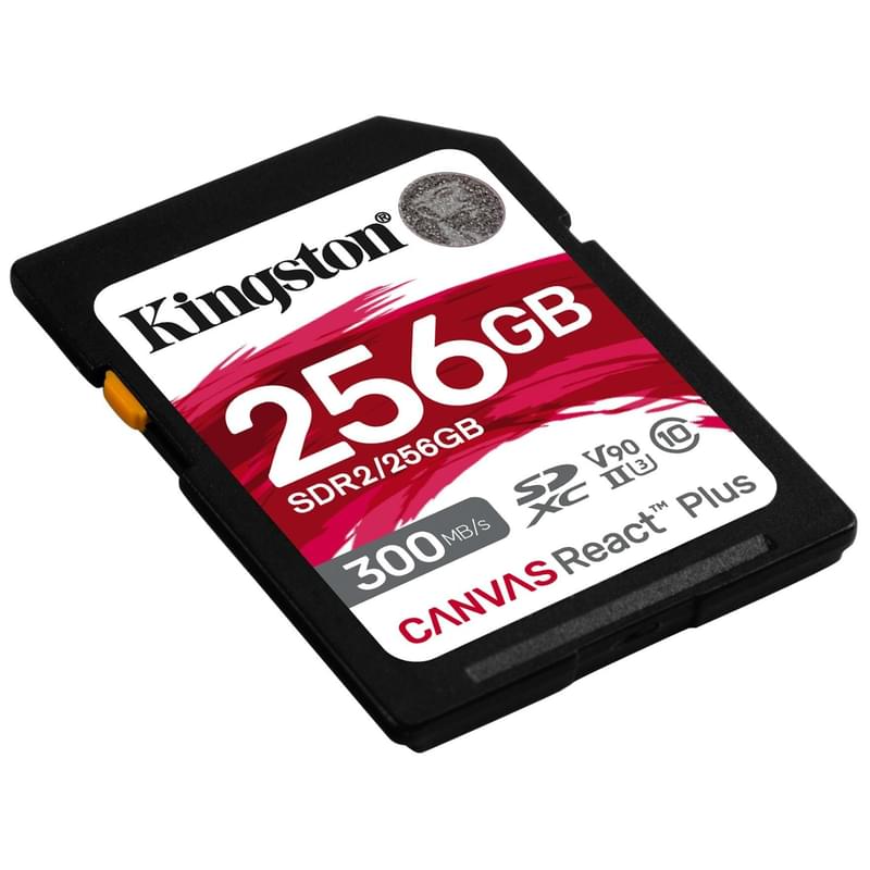 Карта памяти SD 256GB Kingston Canvas React Plus, UHS-II (SDR2/256GB) - фото #1, Technodom.kz