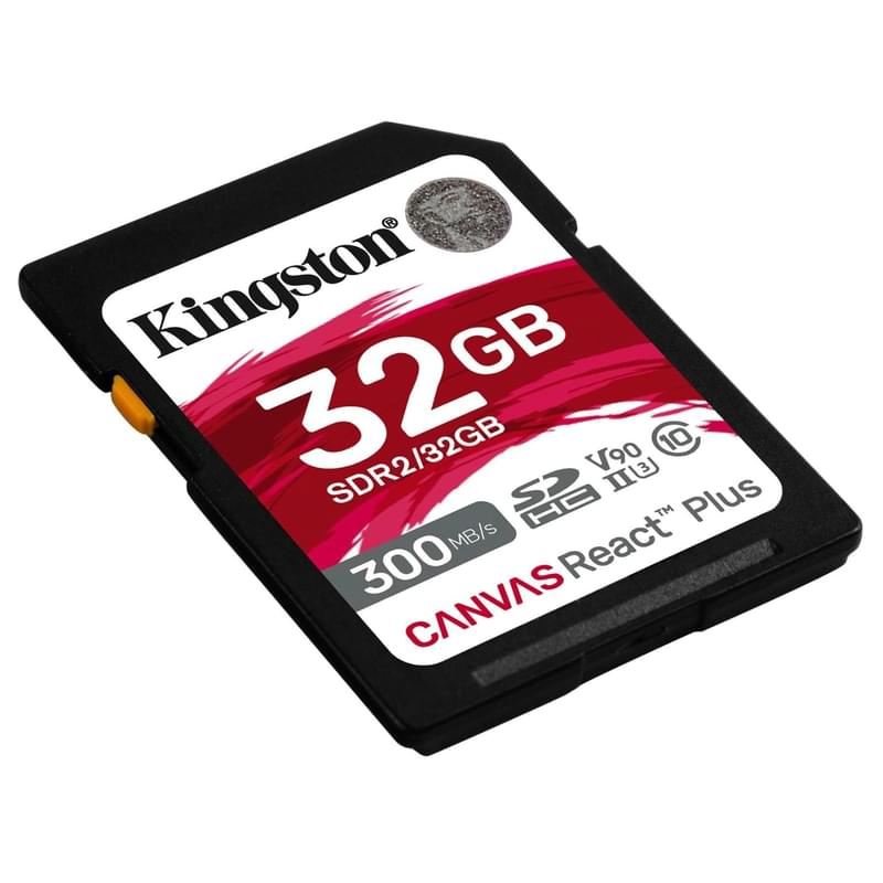 Карта памяти SD 32GB Kingston Canvas React Plus, UHS-II (SDR2/32GB) - фото #1, Technodom.kz