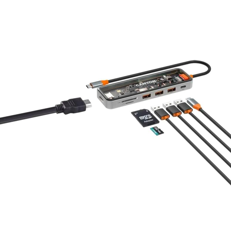 Мульти-портты адаптер CANYON 7in1 (DS-13) - фото #5, Technodom.kz