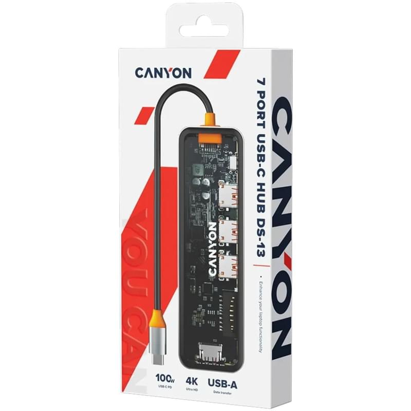 Мульти-портты адаптер CANYON 7in1 (DS-13) - фото #6, Technodom.kz