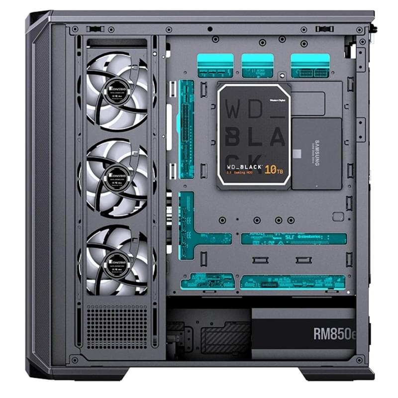 Кейс Jonsbo D400 MidTower, window, Black mATX [D400 Black] - фото #3, Technodom.kz