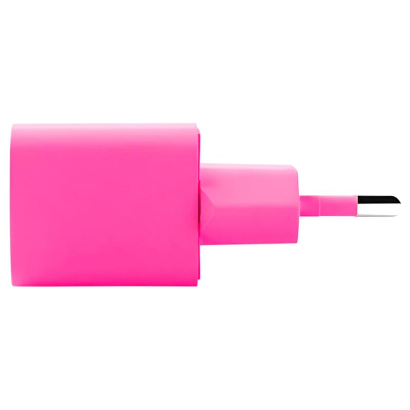 Адаптер и кабель ttec SmartCharger GAN 20W PD Travel Fast Charger + USB-C - USB-C 3A Cable 120cm,  Neon Pink - фото #3, Technodom.kz