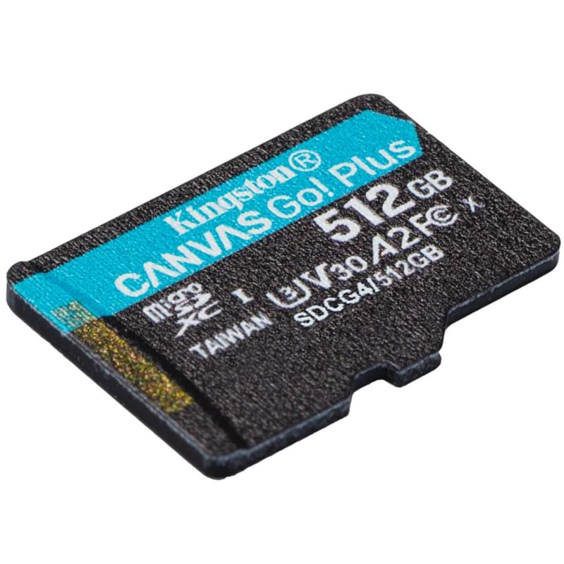 Карта памяти, Kingston, SDCG4/512GBSP, MicroSDXC 512GB, Canvas Go Plus, A2, U3, V30, без адаптера SD - фото #1, Technodom.kz