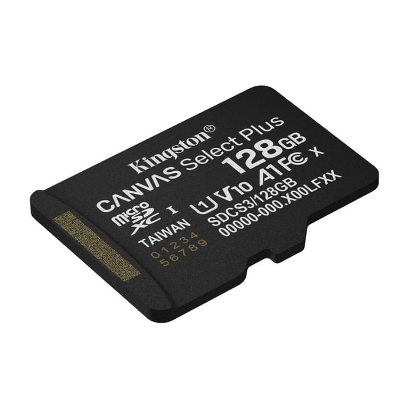 Карта памяти, Kingston, SDCS3/128GBSP, MicroSDXC 128GB, Canvas Select Plus, A1, U1, V10, без адаптер - фото #1, Technodom.kz Карта памяти, Kingston, SDCS3/128GBSP, MicroSDXC 128GB, Canvas Select Plus, A1, U1, V10, без адаптер - фото #1, Technodom.kz
