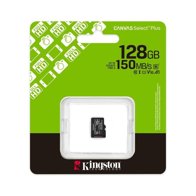 Карта памяти, Kingston, SDCS3/128GBSP, MicroSDXC 128GB, Canvas Select Plus, A1, U1, V10, без адаптер - фото #2, Technodom.kz Карта памяти, Kingston, SDCS3/128GBSP, MicroSDXC 128GB, Canvas Select Plus, A1, U1, V10, без адаптер - фото #2, Technodom.kz