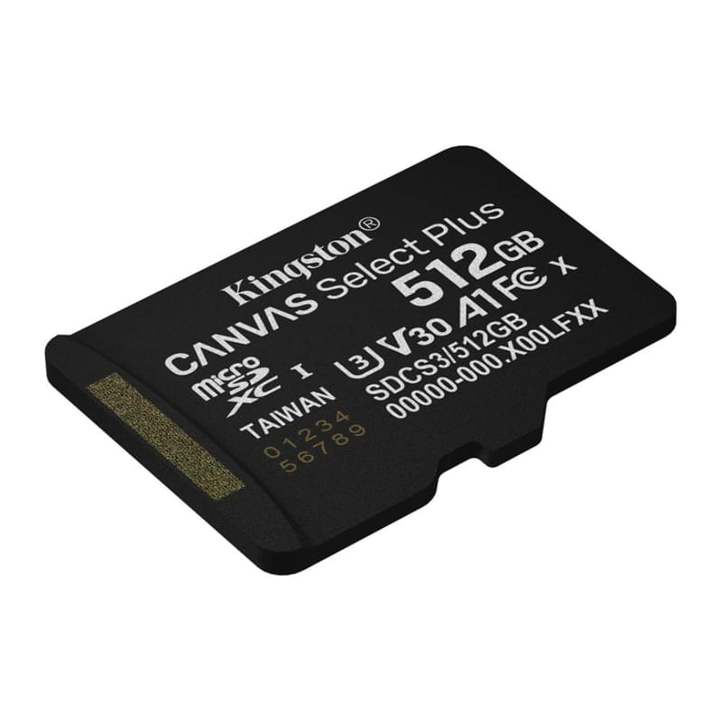 Карта памяти, Kingston, SDCS3/512GBSP, MicroSDXC 512GB, Canvas Select Plus, A1, U3, V30, без адаптер - фото #1, Technodom.kz