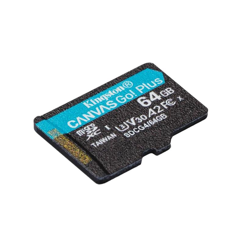 Карта памяти Kingston SDCG4/64GBSP, MicroSDXC 64GB, Canvas Go Plus, A2, U3, V30, без адаптера SD - фото #1, Technodom.kz