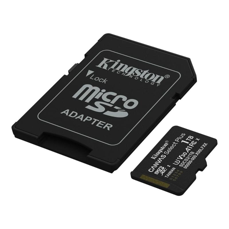Карта памяти Kingston SDCS3/1TB, MicroSDXC 1TB, Canvas Select Plus, A1, U3, V30, c адаптером SD - фото #1, Technodom.kz