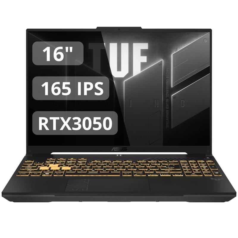 Игровой ноутбук Asus TUF Gaming F16 C5 210H / 16ГБ / SSD512 / RTX3050 6ГБ / 16 / DOS / (FX607VJB-RL203) - фото #0, Technodom.kz
