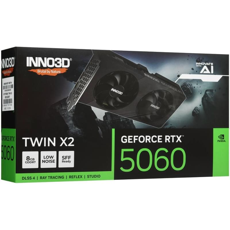 Видеокарта INNO3D RTX 5060 TWIN X2 8G 128bit/G7 (HDMI+3DP)[N50602-08D7-195071N] - фото #7, Technodom.kz