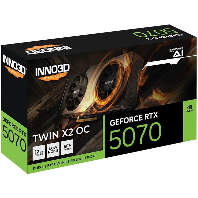 Видеокарта INNO3D RTX 5070 TWIN X2 OC 12Gb 192bit/G7 (HDMI+3DP)[N50702-12D7X-195064N] - фото #1, Technodom.kz