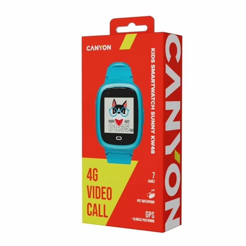 Детские смарт-часы CANYON Sunny KW-48 Video 4G GPS Games&Music Blue (CNE-KW48BL) - фото #5, Technodom.kz Детские смарт-часы CANYON Sunny KW-48 Video 4G GPS Games&Music Blue (CNE-KW48BL) - фото #5, Technodom.kz
