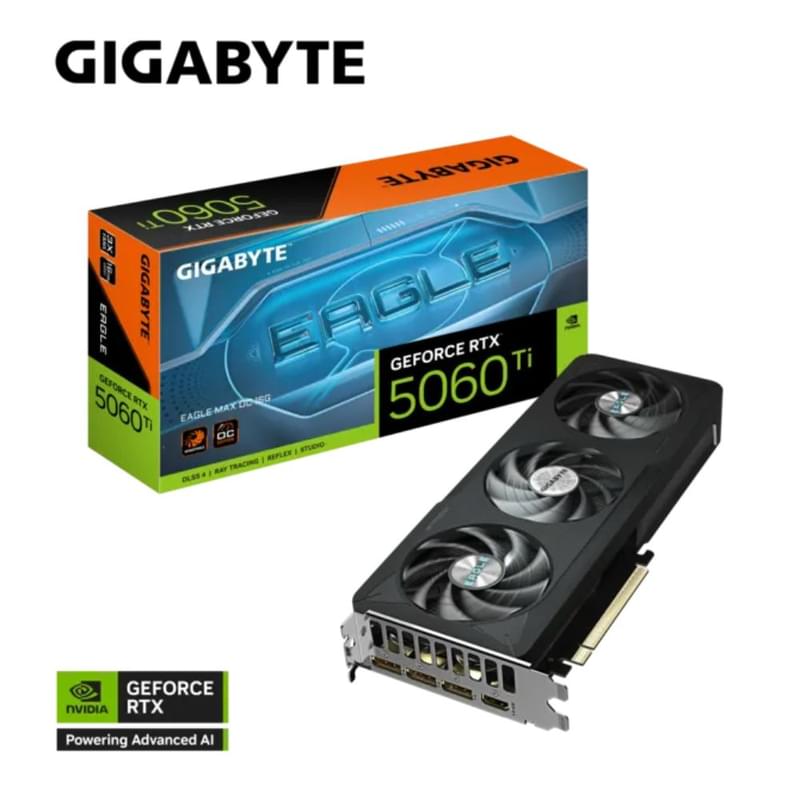 Gigabyte RTX 5060 Ti EAGLE MAX OC 16GB 128bit/G7 (HDMI+3DP)[GV-N506TEAGLEMAX OC-16GD] бейнекартасы - фото #5, Technodom.kz