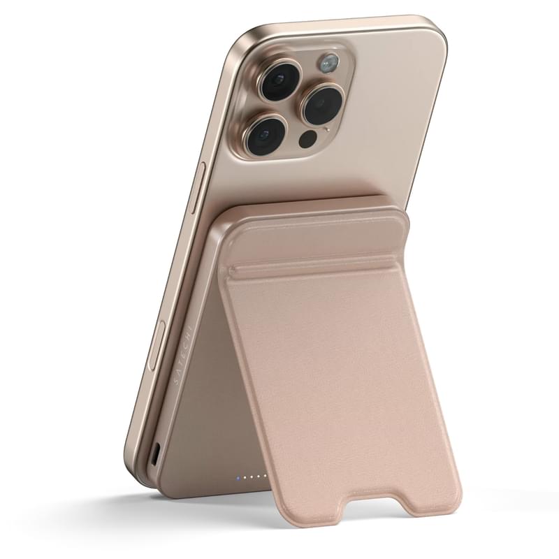 Тірегі бар магнитті зарядтау құрылғысы Satechi Qi2 5000mAh, Ашық қызғылт (ST-B5Q2SR) - фото #3, Technodom.kz