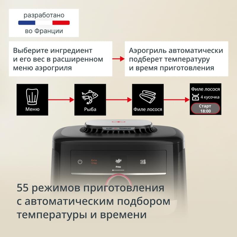 Аэрогриль Tefal Silence Smart EY-5728E1 - фото #4, Technodom.kz
