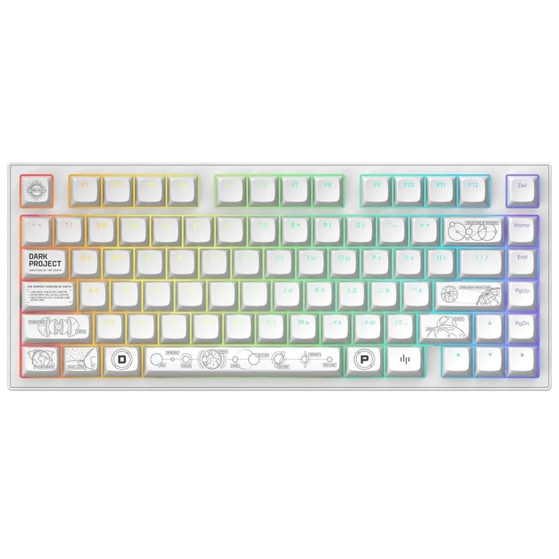 Игровая клавиатура USB/BT Dark Project ALU81A Terra Nova, White (DPKB_NOVA_81_ANSI_WHITE_UA) - фото #0, Technodom.kz
