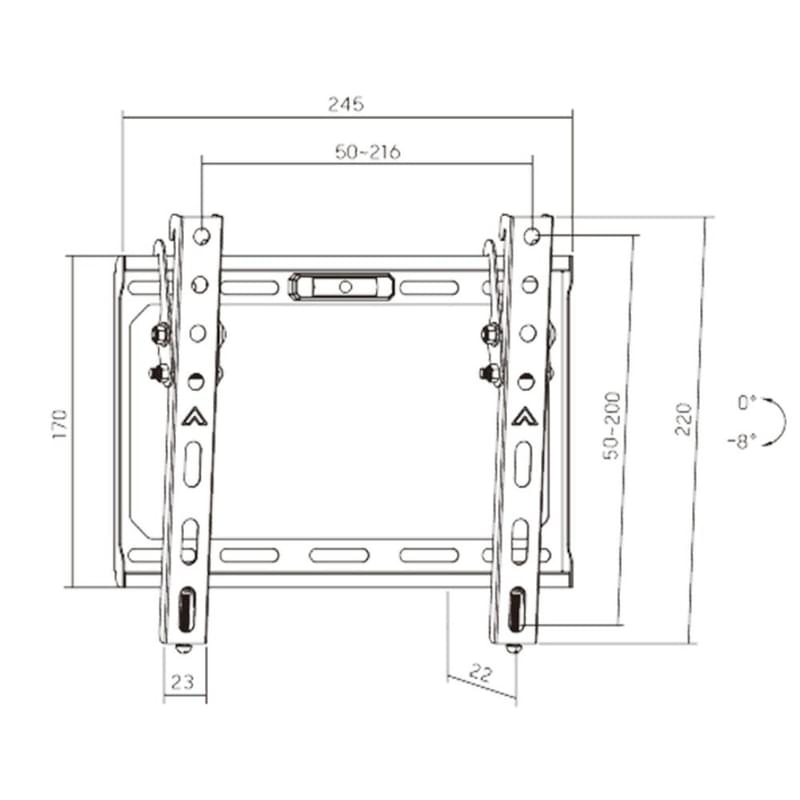Кронштейн для ТВ и мониторов Brateck 13"-43" KL37-22T, макс.нагр 45 кг, уг.накл.8°, Black - фото #2, Technodom.kz