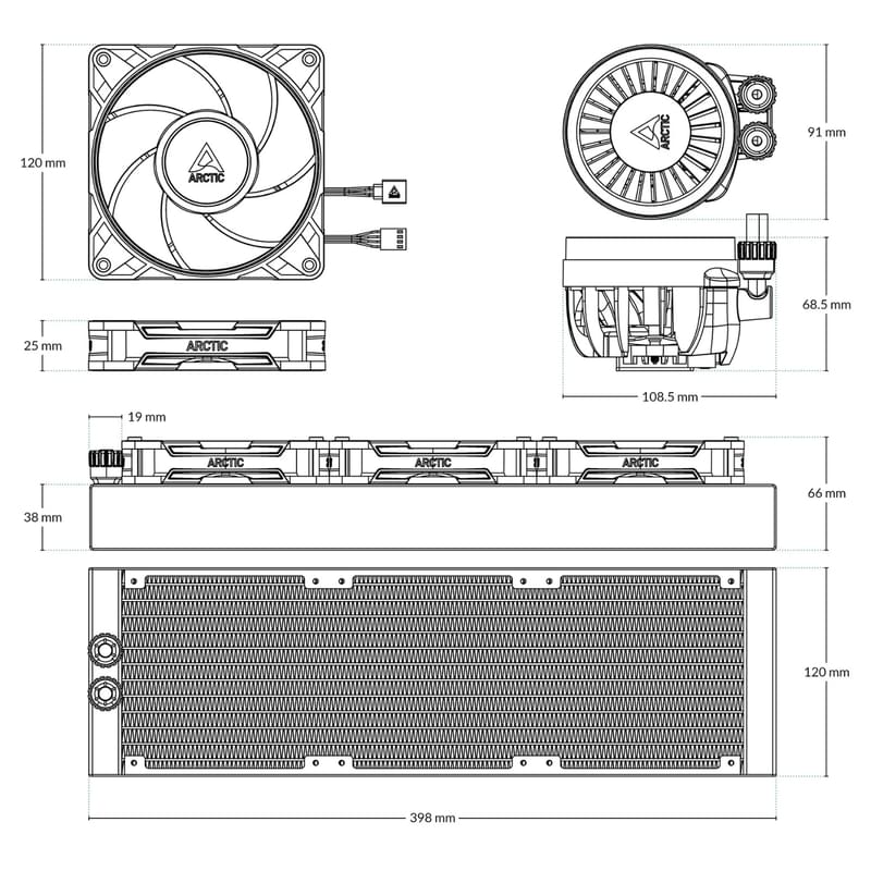 Система жидкостного охлаждения для CPU ARCTIC Liquid Freezer III Pro 360 Black [ACFRE00180A] - фото #4, Technodom.kz