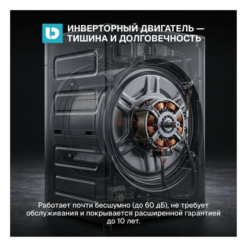 Кір жуғыш машина Hausberg HWD-165S - фото #6, Technodom.kz
