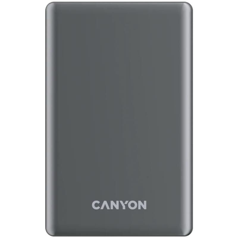 Внешний аккумулятор Canyon Power bank slim Magsafe 5000 mAh (CNS-CPB505DG), Grey - фото #1, Technodom.kz
