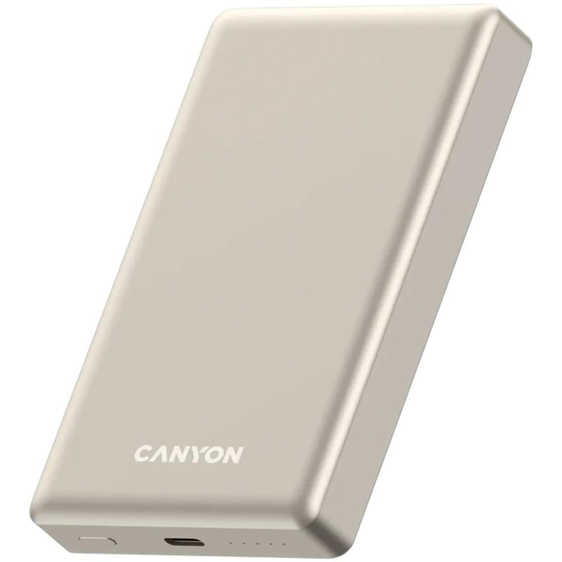 Внешний аккумулятор Canyon Power bank slim Magsafe 10000 mAh (CNS-CPB510BE), Beige - фото #2, Technodom.kz