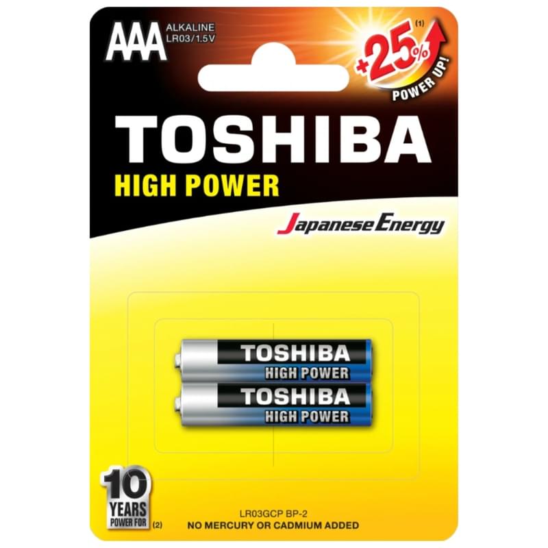 Батарейка AAA/LR03GCP 2шт Toshiba High Power Alkaline (TA 4904530592751) - фото #0, Technodom.kz
