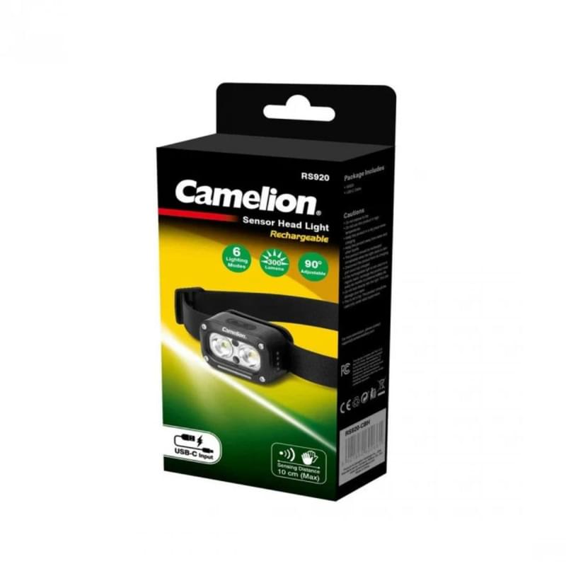 Фонарь налобный Camelion 3W LED+10W COB чёрный (RS920-CBH) - фото #2, Technodom.kz Фонарь налобный Camelion 3W LED+10W COB чёрный (RS920-CBH) - фото #2, Technodom.kz