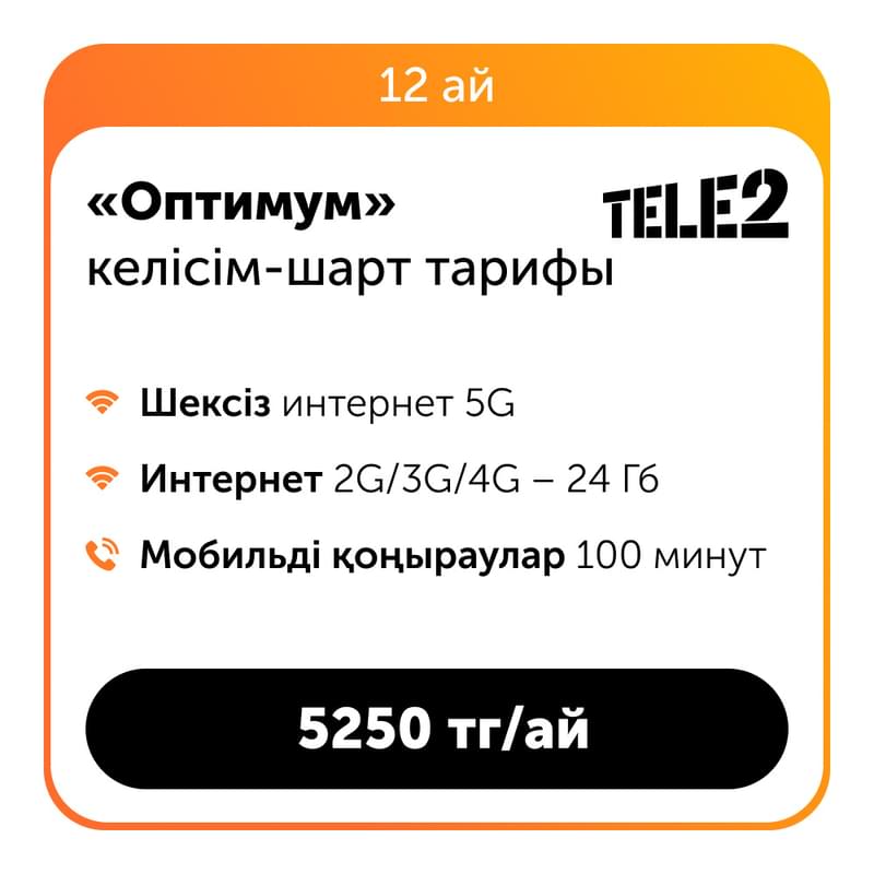 Контрактный тариф Оптимум (12 месяцев) - фото #1, Technodom.kz
