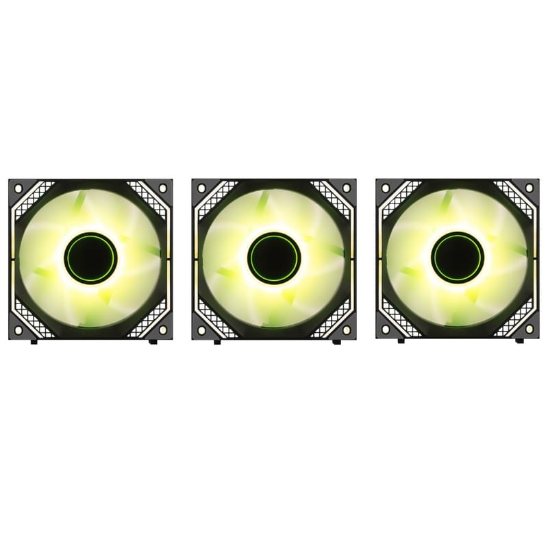 Комплект вентиляторов 2E Gaming Air Cool ACF120MB-ARGB, 3x120мм, Black - фото #2, Technodom.kz