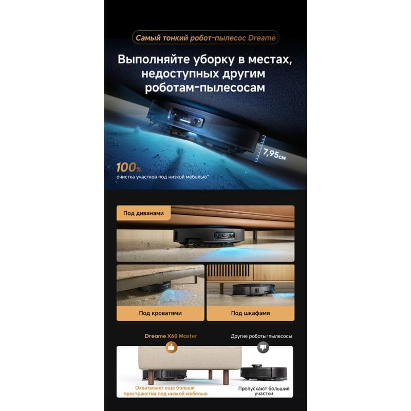Робот-пылесос Dreame X60 Master - фото #13, Technodom.kz