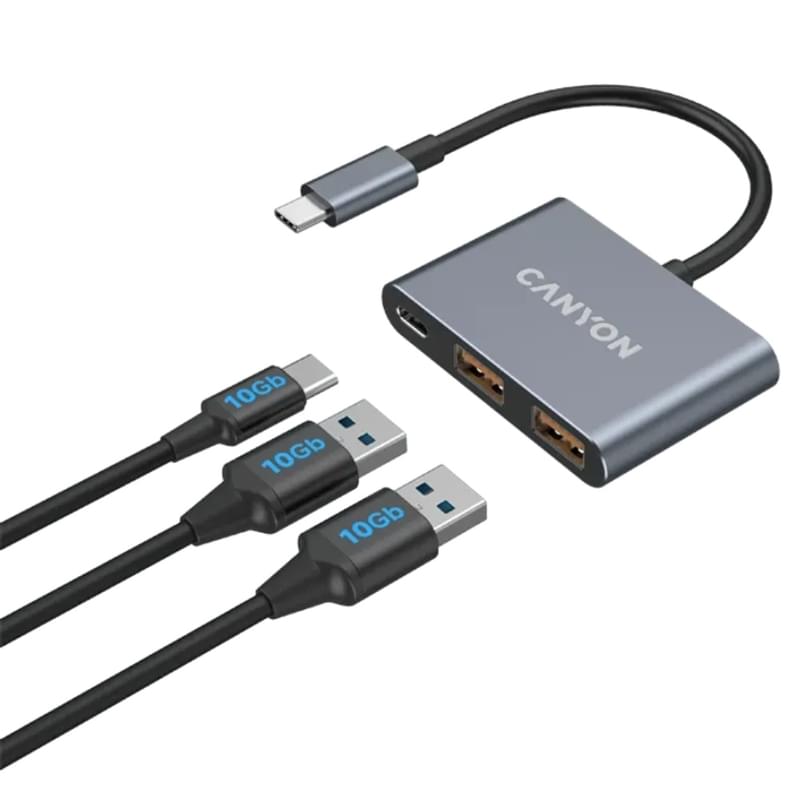 Мультипортовый адаптер CANYON 3 in 1, Grey (CNS-TDS3) - фото #2, Technodom.kz Мультипортовый адаптер CANYON 3 in 1, Grey (CNS-TDS3) - фото #2, Technodom.kz