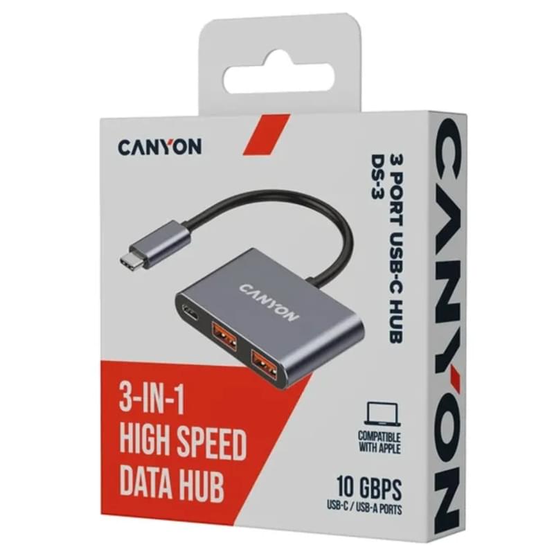 Мультипортовый адаптер CANYON 3 in 1, Grey (CNS-TDS3) - фото #3, Technodom.kz Мультипортовый адаптер CANYON 3 in 1, Grey (CNS-TDS3) - фото #3, Technodom.kz