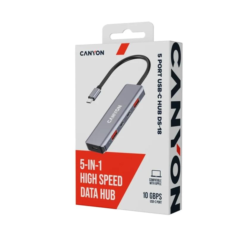 Мульти-портты адаптер CANYON 5 in 1, Grey (CNS-TDS18) - фото #3, Technodom.kz Мульти-портты адаптер CANYON 5 in 1, Grey (CNS-TDS18) - фото #3, Technodom.kz
