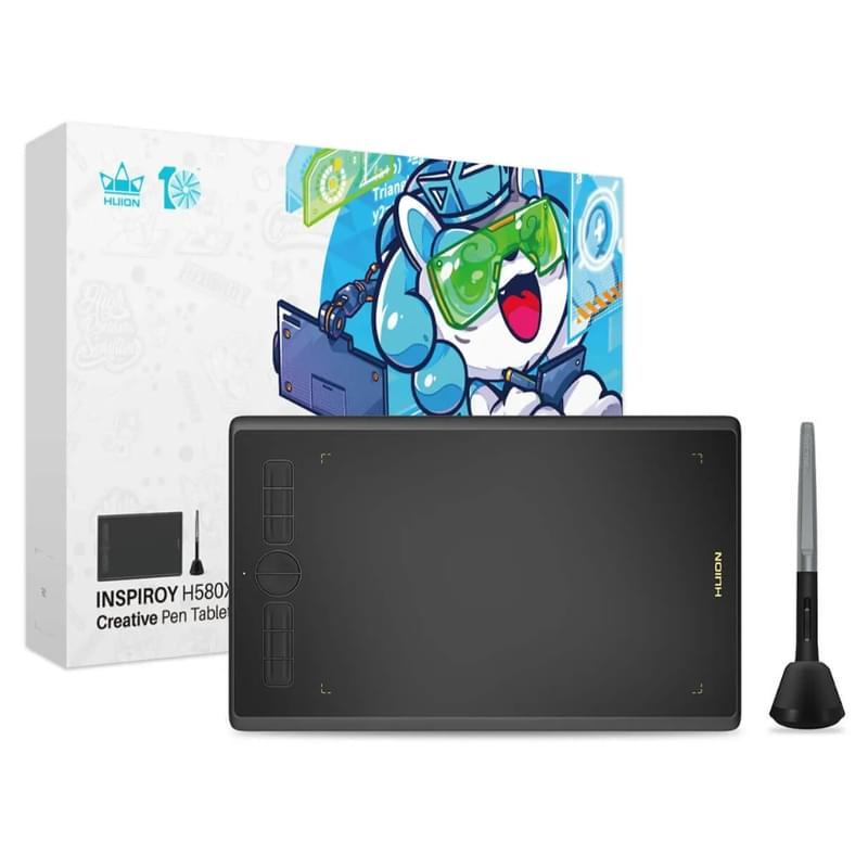Графический планшет Huion H580X, Black - фото #4, Technodom.kz
