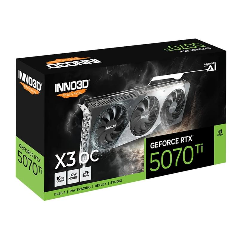 Видеокарта INNO3D RTX 5070 Ti X3 OC 16GB 256bit/G7 (HDMI+3DP)[N507T3-16D7X-176068N] - фото #2, Technodom.kz