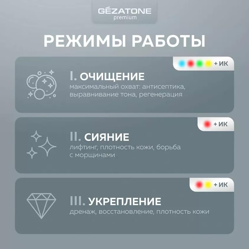 Прибор для ухода за кожей Gezatone LED маска m1050 - фото #4, Technodom.kz
