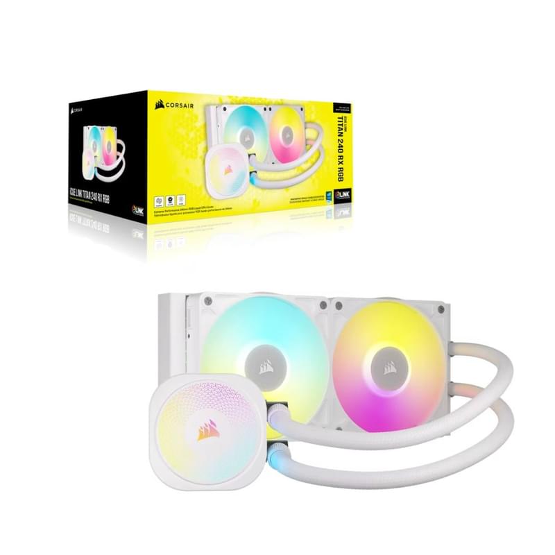 Система жидкостного охлаждения для CPU Corsair iCUE LINK TITAN 240 RX RGB White [CW-9061020-WW] - фото #1, Technodom.kz
